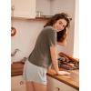 imageODODOS Modal Soft Short Sleeve Shirts for Women Crew Neck Yoga Tee Casual Workout TopsBrown