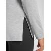 imageODODOS Womens PeachSoft Boat Neck Long Sleeve Shirt Side Slit Relaxed Fit Casual Top for Yoga ampamp LoungeHeather Grey