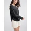 imageODODOS Womens PeachSoft HollowBack Long Sleeve Shirt with Thumb Holes Yoga ampamp Lounge TopBlack