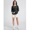 imageODODOS Womens PeachSoft HollowBack Long Sleeve Shirt with Thumb Holes Yoga ampamp Lounge TopBlack