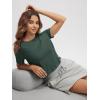 imageODODOS Womens Performance Cropped Tee Ultra Soft Stratum Tech Short Sleeve Relaxed Top Crew Neck TShirtsAspen Heather