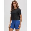 imageODODOS Womens Performance Cropped Tee Ultra Soft Stratum Tech Short Sleeve Relaxed Top Crew Neck TShirtsBlack Heather