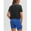 imageODODOS Womens Performance Cropped Tee Ultra Soft Stratum Tech Short Sleeve Relaxed Top Crew Neck TShirtsBlack Heather