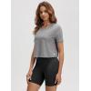 imageODODOS Womens Performance Cropped Tee Ultra Soft Stratum Tech Short Sleeve Relaxed Top Crew Neck TShirtsGrey Heather