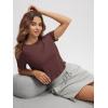 imageODODOS Womens Performance Cropped Tee Ultra Soft Stratum Tech Short Sleeve Relaxed Top Crew Neck TShirtsJava Heather