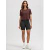 imageODODOS Womens Performance Cropped Tee Ultra Soft Stratum Tech Short Sleeve Relaxed Top Crew Neck TShirtsJava Heather