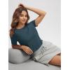 imageODODOS Womens Performance Cropped Tee Ultra Soft Stratum Tech Short Sleeve Relaxed Top Crew Neck TShirtsNavy Heather