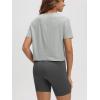imageODODOS Womens Performance Cropped Tee Ultra Soft Stratum Tech Short Sleeve Relaxed Top Crew Neck TShirtsPale Grey Heather