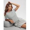 imageODODOS Womens Performance Cropped Tee Ultra Soft Stratum Tech Short Sleeve Relaxed Top Crew Neck TShirtsPale Grey Heather