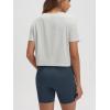imageODODOS Womens Performance Cropped Tee Ultra Soft Stratum Tech Short Sleeve Relaxed Top Crew Neck TShirtsSalt Heather
