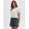 imageODODOS Womens Performance Cropped Tee Ultra Soft Stratum Tech Short Sleeve Relaxed Top Crew Neck TShirtsSalt Heather