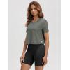 imageODODOS Womens Performance Cropped Tee Ultra Soft Stratum Tech Short Sleeve Relaxed Top Crew Neck TShirtsSmoke Heather