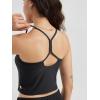 imageODODOS Womens Slim Racerback Cropped Tank  Stratum Tech Sports Bra Ultra Soft UPF 50 Cami Top with Builtin BraBlack Heather