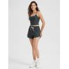 imageODODOS Womens Slim Racerback Cropped Tank  Stratum Tech Sports Bra Ultra Soft UPF 50 Cami Top with Builtin BraCharcoal Heather