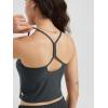 imageODODOS Womens Slim Racerback Cropped Tank  Stratum Tech Sports Bra Ultra Soft UPF 50 Cami Top with Builtin BraCharcoal Heather