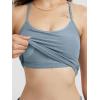imageODODOS Womens Slim Racerback Cropped Tank  Stratum Tech Sports Bra Ultra Soft UPF 50 Cami Top with Builtin BraDusty Blue Heather