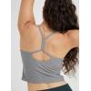 imageODODOS Womens Slim Racerback Cropped Tank  Stratum Tech Sports Bra Ultra Soft UPF 50 Cami Top with Builtin BraGrey Heather