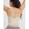 imageODODOS Womens Slim Racerback Cropped Tank  Stratum Tech Sports Bra Ultra Soft UPF 50 Cami Top with Builtin BraMilkweed Heather