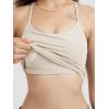 imageODODOS Womens Slim Racerback Cropped Tank  Stratum Tech Sports Bra Ultra Soft UPF 50 Cami Top with Builtin BraMilkweed Heather