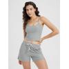 imageODODOS Womens Slim Racerback Cropped Tank  Stratum Tech Sports Bra Ultra Soft UPF 50 Cami Top with Builtin BraPale Grey Heather