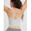 imageODODOS Womens Slim Racerback Cropped Tank  Stratum Tech Sports Bra Ultra Soft UPF 50 Cami Top with Builtin BraSalt Heather