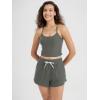 imageODODOS Womens Slim Racerback Cropped Tank  Stratum Tech Sports Bra Ultra Soft UPF 50 Cami Top with Builtin BraSmoke Heather