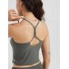 imageODODOS Womens Slim Racerback Cropped Tank  Stratum Tech Sports Bra Ultra Soft UPF 50 Cami Top with Builtin BraSmoke Heather