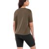 imageODODOS Modal Soft Short Sleeve Shirts for Women Crew Neck Yoga Tee Casual Workout TopsBrown