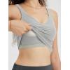 imageODODOS Cloud Feeling Tank Bra for Women U Back Wirefree Longline Sports Bra Yoga Crop TopPale Grey Heather