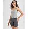 imageODODOS Cloud Feeling Tank Bra for Women U Back Wirefree Longline Sports Bra Yoga Crop TopPale Grey Heather