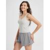 imageODODOS Cloud Feeling Tank Bra for Women U Back Wirefree Longline Sports Bra Yoga Crop TopSalt Heather