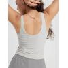 imageODODOS Cloud Feeling Tank Bra for Women U Back Wirefree Longline Sports Bra Yoga Crop TopSalt Heather