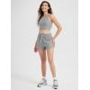 imageODODOS Racerback Tank Bra for Women High Neck Non Padded Medium Support Sports Bra Workout Yoga Crop TopsGrey Heather