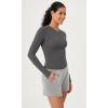 imageODODOS Thin Soft Long Sleeve Tee for Women Crew Neck Tops Lightweight Slim Fit TShirtsCharcoal
