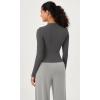 imageODODOS Thin Soft Long Sleeve Tee for Women Crew Neck Tops Lightweight Slim Fit TShirtsCharcoal