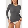 imageODODOS Thin Soft Long Sleeve Tee for Women Crew Neck Tops Lightweight Slim Fit TShirtsCharcoal