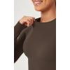 imageODODOS Thin Soft Long Sleeve Tee for Women Crew Neck Tops Lightweight Slim Fit TShirtsDark Brown