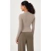 imageODODOS Thin Soft Long Sleeve Tee for Women Crew Neck Tops Lightweight Slim Fit TShirtsLight Mocha