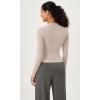 imageODODOS Thin Soft Long Sleeve Tee for Women Crew Neck Tops Lightweight Slim Fit TShirtsStone