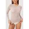 imageODODOS Thin Soft Long Sleeve Tee for Women Crew Neck Tops Lightweight Slim Fit TShirtsStone