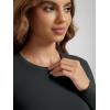 imageODODOS Womens Double Layer Long Sleeve TShirts UltraSoft Lightweight Basic Tee Crew Neck Slim Fit TopBlack