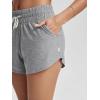 imageODODOS Womens Performance Shorts Ultra Soft Stratum Tech Mid Rise Relaxed Shorts with Pocket 3quot Inseam Moisture WickingGrey Heather