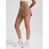 imageODODOS Womens Performance Shorts Ultra Soft Stratum Tech Mid Rise Relaxed Shorts with Pocket 3quot Inseam Moisture WickingTamarind Heather