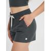 imageODODOS Womens RelaxedFit Shorts Ultra Soft Stratum Tech Mid Rise Shorts with Pocket 35quot InseamMoisture Wicking UPF 50Charcoal Heather