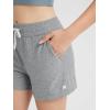 imageODODOS Womens RelaxedFit Shorts Ultra Soft Stratum Tech Mid Rise Shorts with Pocket 35quot InseamMoisture Wicking UPF 50Grey Heather