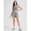 imageODODOS Womens RelaxedFit Shorts Ultra Soft Stratum Tech Mid Rise Shorts with Pocket 35quot InseamMoisture Wicking UPF 50Grey Heather