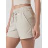 imageODODOS Womens RelaxedFit Shorts Ultra Soft Stratum Tech Mid Rise Shorts with Pocket 35quot InseamMoisture Wicking UPF 50Milkweed Heather
