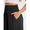 imageODODOS Womens Wide Leg Lounge Shorts with Pockets Lightweight Soft Relaxed Casual Pajama Bottom8quot 10quot InseamBlack