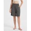 imageODODOS Womens Wide Leg Lounge Shorts with Pockets Lightweight Soft Relaxed Casual Pajama Bottom8quot 10quot InseamCharcoal Heather