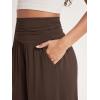 imageODODOS Womens Wide Leg Lounge Shorts with Pockets Lightweight Soft Relaxed Casual Pajama Bottom8quot 10quot InseamChocolate